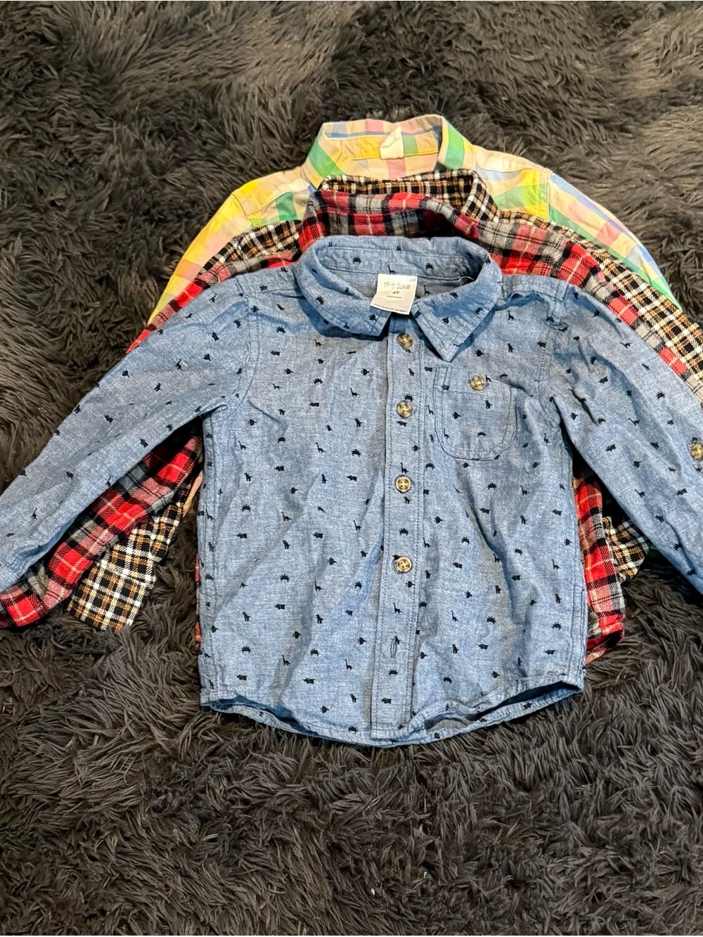 Bundle of 4 Kids' Blue Button-Up Shirts